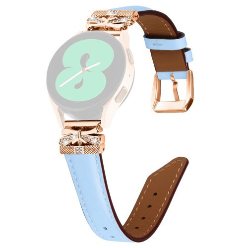 Rose Gold Buckle Strap for Samsung Galaxy Watch3 41mm  /  Galaxy Watch4  /  Watch5  /  Watch4 Classic  /  Watch4 / 5 Active 20mm Watch Band - Blue