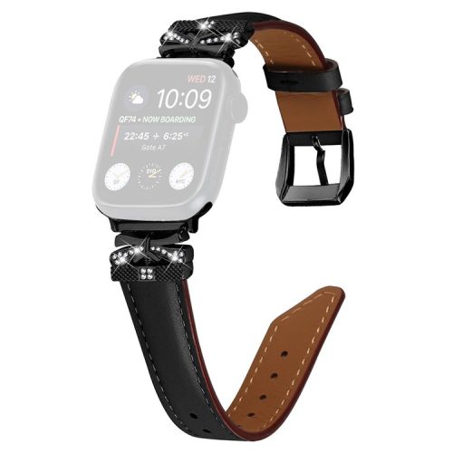 Black Buckle Watch Strap for Apple Watch Series 10 46mm / Ultra 2 Ultra 49mm /  Series 9 8 7 45mm / 6 5 4 SE (2023) SE (2022) SE 44mm / 3 2 1 42mm - Black