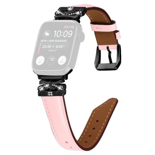 Black Buckle Watch Strap for Apple Watch Series 10 46mm / Ultra 2 Ultra 49mm /  Series 9 8 7 45mm / 6 5 4 SE (2023) SE (2022) SE 44mm / 3 2 1 42mm - Pink