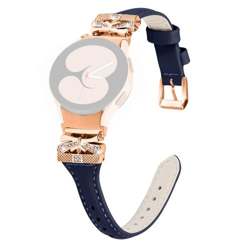 Rose Gold Buckle Strap for Samsung Galaxy Watch6 40mm / 44mm / Watch6 Classic 43mm / 47mm Watch Band - Dark Blue