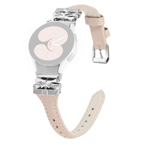 Silver Buckle Watchband for Samsung Galaxy Watch6 44mm / Watch6 Classic 43mm / 47mm Watch Strap - Apricot