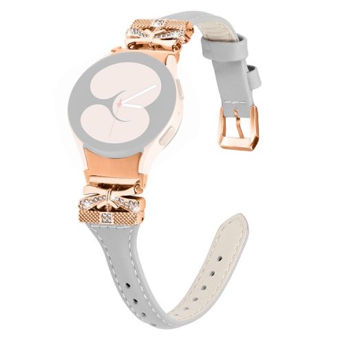 Rose Gold Buckle Strap for Samsung Galaxy Watch4  /  Watch5  /  Watch4 Classic  /  Watch4 Active  /  Watch5 Active Stylish Watchband - Grey