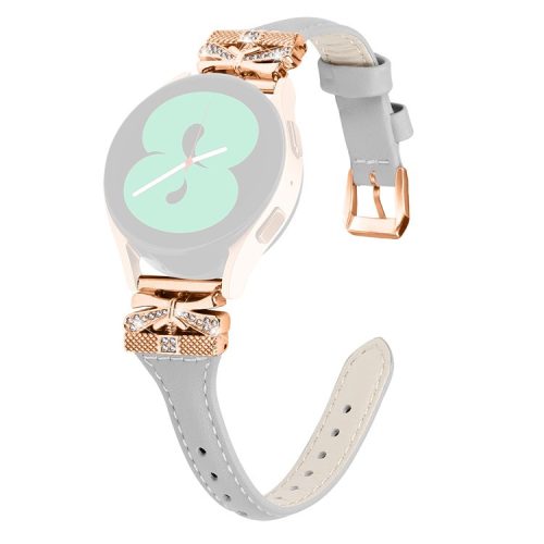 Rose Gold Buckle 20mm Strap for Samsung Galaxy Watch3 41mm  /  Watch4  /  Watch5  /  Watch4 Classic  /  Watch4 Active  /  Watch5 Active Watch Band - Grey