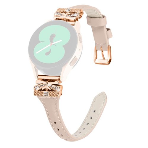 Rose Gold Buckle 20mm Strap for Samsung Galaxy Watch3 41mm  /  Watch4  /  Watch5  /  Watch4 Classic  /  Watch4 Active  /  Watch5 Active Watch Band - Apricot