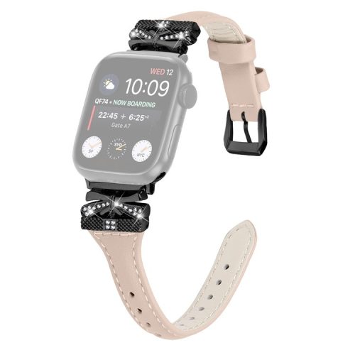 Black Buckle  Strap for Apple Watch Series 10 46mm / Ultra 2 Ultra 49mm /  Series 9 8 7 45mm / 6 5 4 SE (2023) SE (2022) SE 44mm / 3 2 1 42mm - Apricot