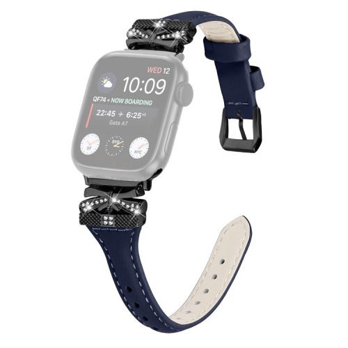 Black Buckle  Strap for Apple Watch Series 10 46mm / Ultra 2 Ultra 49mm /  Series 9 8 7 45mm / 6 5 4 SE (2023) SE (2022) SE 44mm / 3 2 1 42mm -  Dark Blue