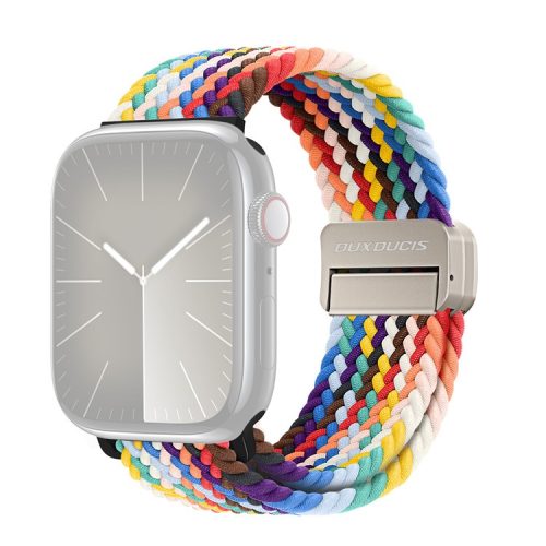 DUX DUCIS Stretch Pro Series Strap for Apple Watch Series 10 42mm / 9 8 7 41mm / SE (2023) SE (2022) SE 6 5 4 40mm / 3 2 1 38mm Nylon Watch Straps - Black / Rainbow