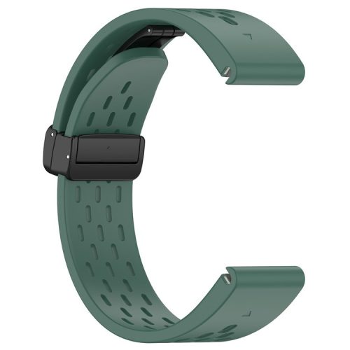 For Garmin Tactix 7 Pro / Fenix 7X / Fenix 7X Solar Silicone Watch Strap 26mm Breathable Watch Band with Folding Buckle - Dark Green