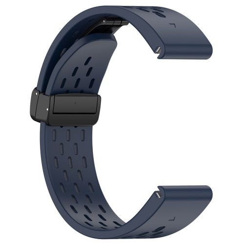 For Garmin Tactix 7 Pro / Fenix 7X / Fenix 7X Solar Silicone Watch Strap 26mm Breathable Watch Band with Folding Buckle - Midnight Blue