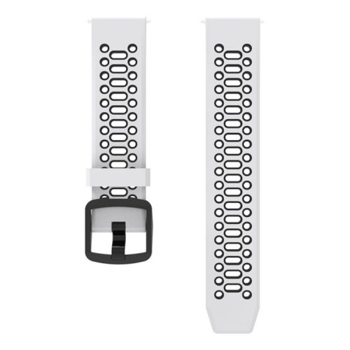 For COROS Apex Pro / Samsung Gear S3 Frontier / Gear S3 Classic Breathable Silicone Strap 22mm Dual Color Watch Band - White / Black