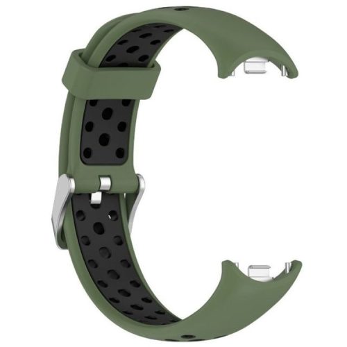 For Xiaomi Mi Band 9 NFC / Mi Band 9 / Smart Band 8 NFC / Smart Band 8 Silicone Watch Band Dual Color Adjustable Wrist Strap - Army Green+Black