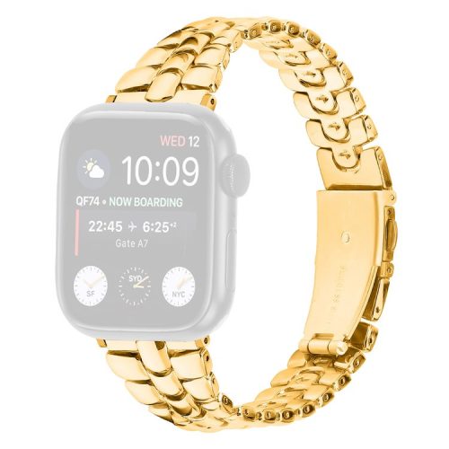 Watch Strap for Apple Watch Series 10 42mm / 9 8 7 41mm / SE (2023) SE (2022) SE 6 5 4 40mm / 3 2 1 38mm Smartwatch Metal Wrist Band - Gold