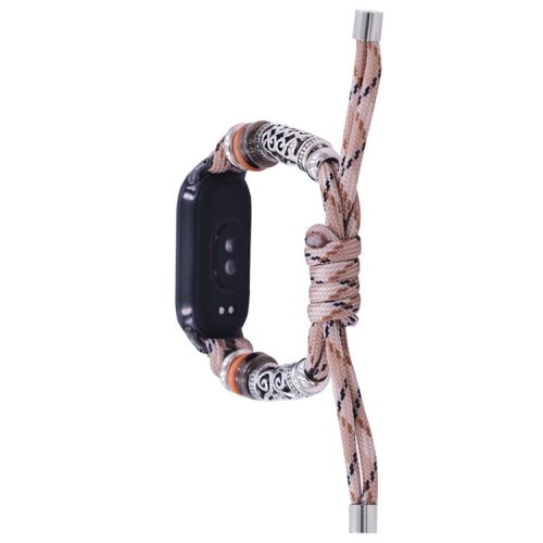 For Xiaomi Mi Band 9 NFC / Mi Band 9 / Smart Band 8 NFC / Smart Band 8 Beads Braided Watch Strap Adjustable Wrist Band Bracelet - Desert Camo