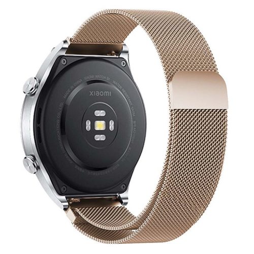 KALEBOL KLB-ML-001 For Samsung Galaxy Watch3 45mm / Huawei Watch Ultimate Milanese Watch Strap 22mm Magnetic Metal Watch Band - Retro Gold