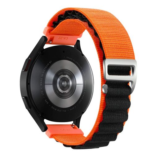 For Huawei / Samsung / Huami Amazfit GTS 4 / 3 / 2 / 1 / mini Watch Band Universal 20mm Nylon Wrist Strap - Orange+Black