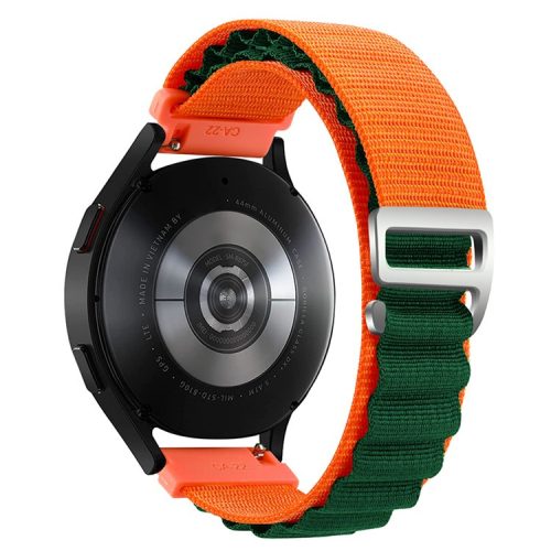 For Huawei / Samsung / Huami Amazfit GTS 4 / 3 / 2 / 1 / mini Watch Band Universal 20mm Nylon Wrist Strap - Orange+Green