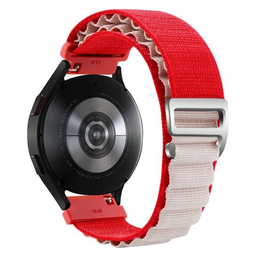 For Huawei / Samsung / Huami Amazfit GTS 4 / 3 / 2 / 1 / mini Watch Band Universal 20mm Nylon Wrist Strap - Red+White