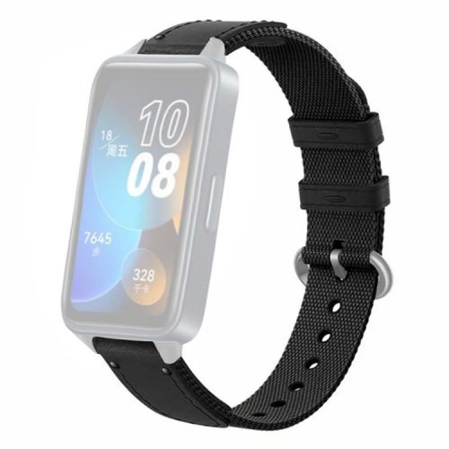 For Huawei Band 8 / Band 8 NFC / Band 9 / Band 9 NFC Replacement Watch Band Quick Release Nylon Watch Strap with Alloy Buckle - Black