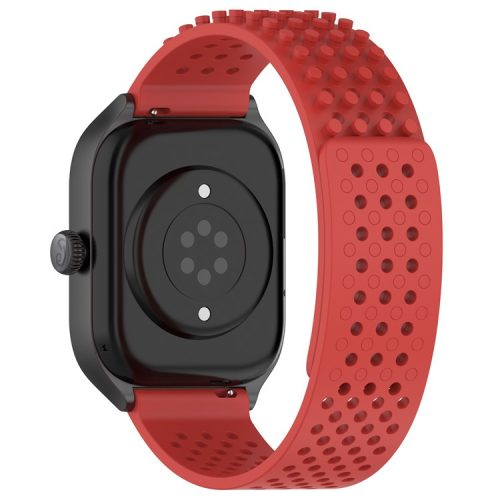 For Huami Amazfit GTS 4 Mini / Samsung Gear Sport / Huawei Watch 2 Silicone Watch Strap 20mm Breathable Watch Band - Red