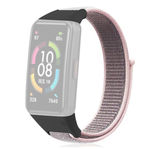 For Huawei Band 6 / 6 Pro / Honor Band 6 Watch Strap Nylon Loop Adjustable Wrist Band - Pink