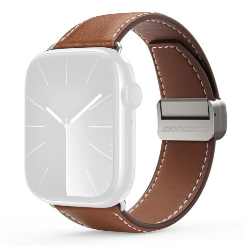 DUX DUCIS YA Series Strap for Apple Watch Series 10 42mm / 9 8 7 41mm / SE (2023) SE (2022) SE 6 5 4 40mm / 3 2 1 38mm Genuine Cow Leather Watch Band - Brown