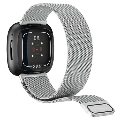 KALEBOL KLB-ML-001 Size S For Fitbit Versa 4 / 3 / Sense / Sense 2 Milanese Watch Strap Stainless Steel Band - Silver