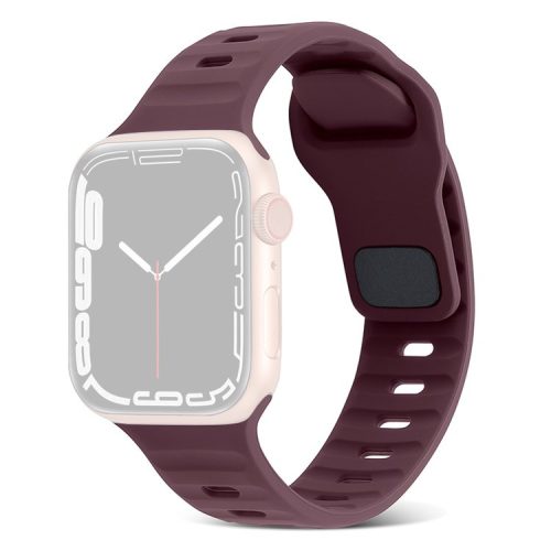 Watch Strap for Apple Watch Series 10 42mm / 9 8 7 41mm / SE (2023) SE (2022) SE 6 5 4 40mm / 3 2 1 38mm Smart Watch Silicone Band - Wine Red