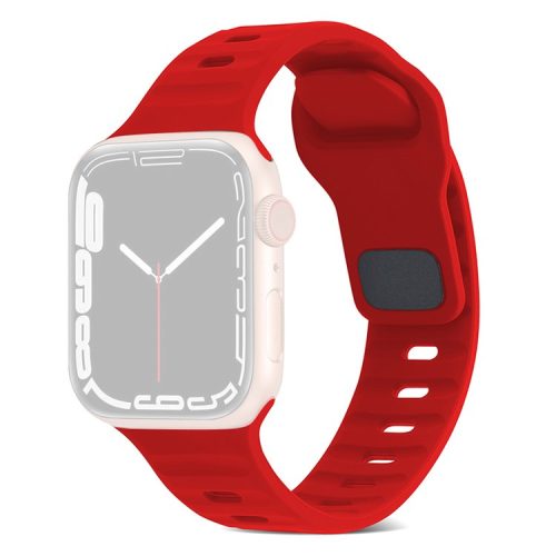 Watch Strap for Apple Watch Series 10 42mm / 9 8 7 41mm / SE (2023) SE (2022) SE 6 5 4 40mm / 3 2 1 38mm Smart Watch Silicone Band - Red