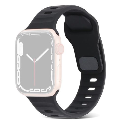 Watch Strap for Apple Watch Series 10 42mm / 9 8 7 41mm / SE (2023) SE (2022) SE 6 5 4 40mm / 3 2 1 38mm Smart Watch Silicone Band - Black