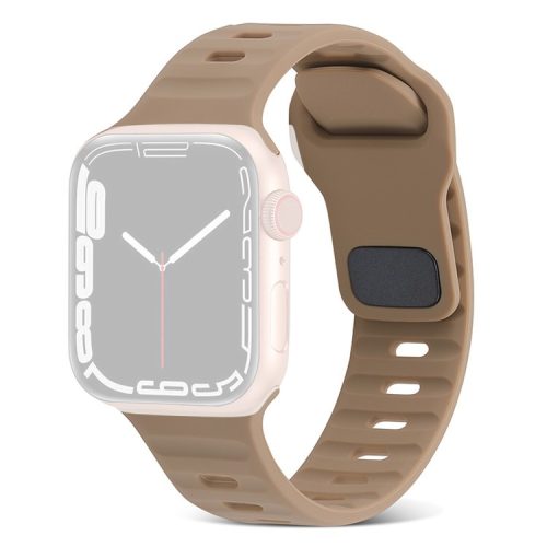 Watch Strap for Apple Watch Series 10 42mm / 9 8 7 41mm / SE (2023) SE (2022) SE 6 5 4 40mm / 3 2 1 38mm Smart Watch Silicone Band - Brown