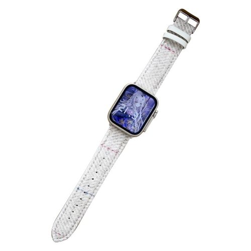 Watch Strap for Apple Watch Series 10 42mm / 9 8 7 41mm / SE (2023) SE (2022) SE 6 5 4 40mm / 3 2 1 38mm Winter Furry Nylon Watch Strap - White