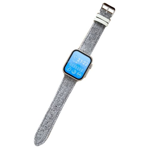 Watch Strap for Apple Watch Series 10 42mm / 9 8 7 41mm / SE (2023) SE (2022) SE 6 5 4 40mm / 3 2 1 38mm Winter Furry Nylon Watch Strap - Blue+Grey