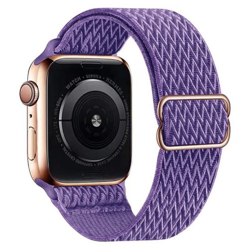 Watch Strap for Apple Watch Series 10 42mm / 9 8 7 41mm / SE (2023) SE (2022) SE 6 5 4 40mm / 3 2 1 38mm Wave Design Nylon Wrist Band - Blue Purple