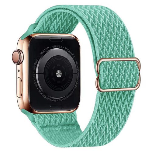 Watch Strap for Apple Watch Series 10 42mm / 9 8 7 41mm / SE (2023) SE (2022) SE 6 5 4 40mm / 3 2 1 38mm Wave Design Nylon Wrist Band - Mint Green