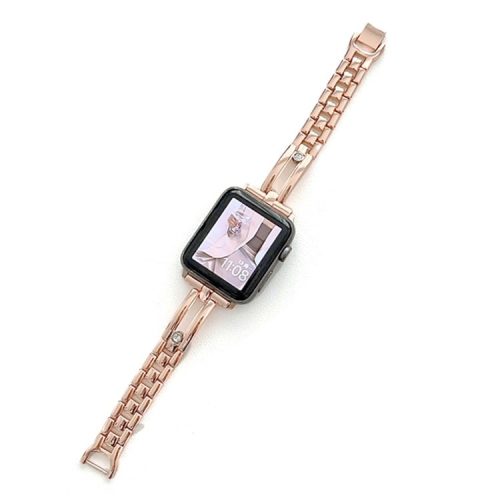 Watch Strap for Apple Watch Series 10 42mm / 9 8 7 41mm / SE (2023) SE (2022) SE 6 5 4 40mm / 3 2 1 38mm Zinc Alloy Band - Rose Gold