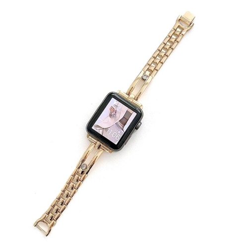 Watch Strap for Apple Watch Series 10 42mm / 9 8 7 41mm / SE (2023) SE (2022) SE 6 5 4 40mm / 3 2 1 38mm Zinc Alloy Band - Gold