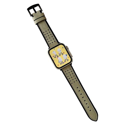 Watch Strap for Apple Watch Series 10 42mm / 9 8 7 41mm / SE (2023) SE (2022) SE 6 5 4 40mm / 3 2 1 38mm Smart Watch Band Waxyed Top Layer Cowhide Strap - Green