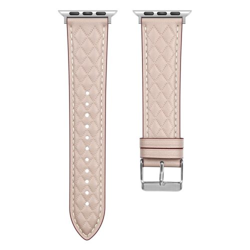 Watch Strap for Apple Watch Series 10 42mm / 9 8 7 41mm / SE (2023) SE (2022) SE 6 5 4 40mm / 3 2 1 38mm Watch Band Genuine Cow Leather Strap - Starlight