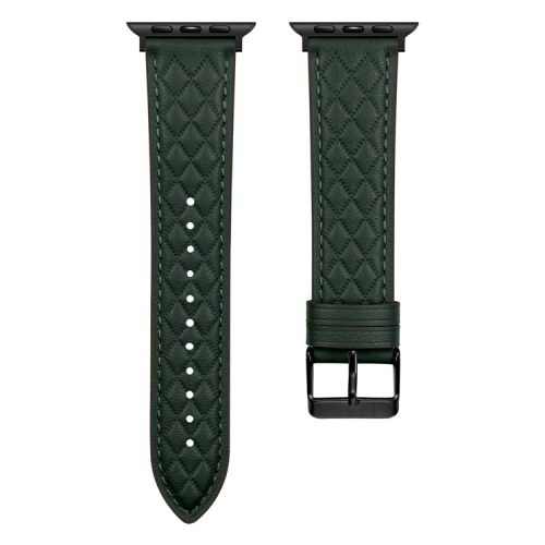 Watch Strap for Apple Watch Series 10 42mm / 9 8 7 41mm / SE (2023) SE (2022) SE 6 5 4 40mm / 3 2 1 38mm Watch Band Genuine Cow Leather Strap - Green