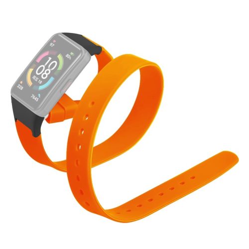 For Huawei Band 6 / Band 6 Pro / Honor Band 6 Strap Long Silicone Watch Bands - Orange