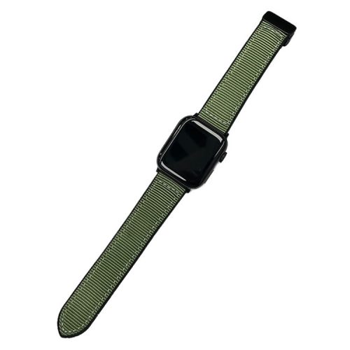 For Apple Watch 10 46mm / Ultra 2 / Ultra 49mm / 9 8 7 45mm / SE (2023) SE (2022) SE 6 5 4 44mm / 3 2 1 42mm Magnetic Nylon Watch Strap - Army Green