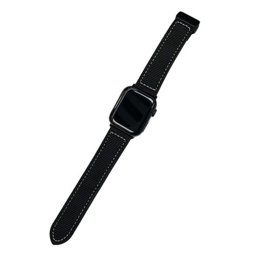 For Apple Watch 10 46mm / Ultra 2 / Ultra 49mm / 9 8 7 45mm / SE (2023) SE (2022) SE 6 5 4 44mm / 3 2 1 42mm Magnetic Nylon Watch Strap - Black