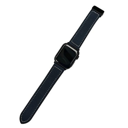 For Apple Watch 10 46mm / Ultra 2 / Ultra 49mm / 9 8 7 45mm / SE (2023) SE (2022) SE 6 5 4 44mm / 3 2 1 42mm Magnetic Nylon Watch Strap - Midnight Blue