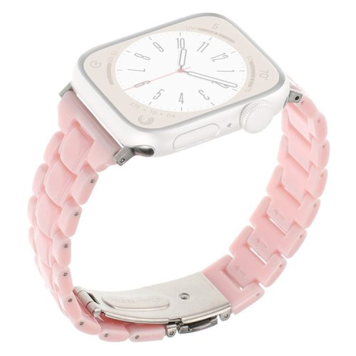 For Apple Watch 10 46mm / Ultra 2 / Ultra 49mm / 9 8 7 45mm / SE (2023) SE (2022) SE 6 5 4 44mm / 3 2 1 42mm Bracelet 3-Bead Watch Band - Pink