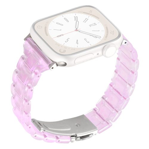 For Apple Watch 10 46mm / Ultra 2 / Ultra 49mm / 9 8 7 45mm / SE (2023) SE (2022) SE 6 5 4 44mm / 3 2 1 42mm Bracelet 3-Bead Watch Band - Gradient Pink