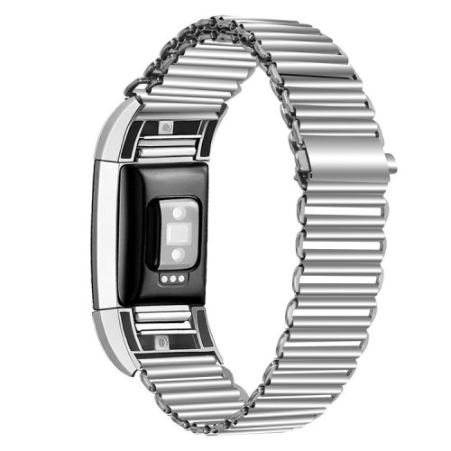 For Fitbit Charge 2 Loop Back Design Replacement Stainless Steel Watch Strap - Silver