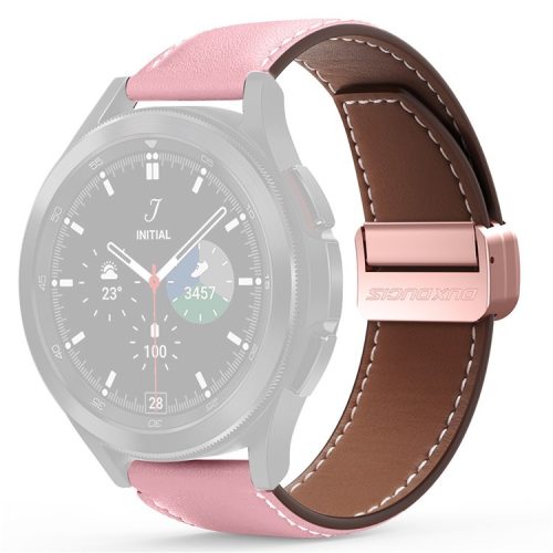 DUX DUCIS YA Series for Samsung Galaxy Watch6 /  Watch5  /  Huawei Watch GT3 Pro 43mm Genuine Cow Leather Strap 20mm Watch Band - Pink