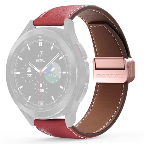 DUX DUCIS YA Series for Samsung Galaxy Watch3 45mm  /  Huawei Watch Ultimate Genuine Cow Leather Strap 22mm Watch Band - Red