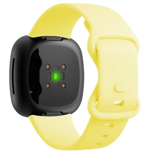 KALEBOL KLB-HDKGJ-001 For Fitbit Versa 3 / 4 / Sense / Sense 2 Silicone Watch Band, Size: S / M - Yellow