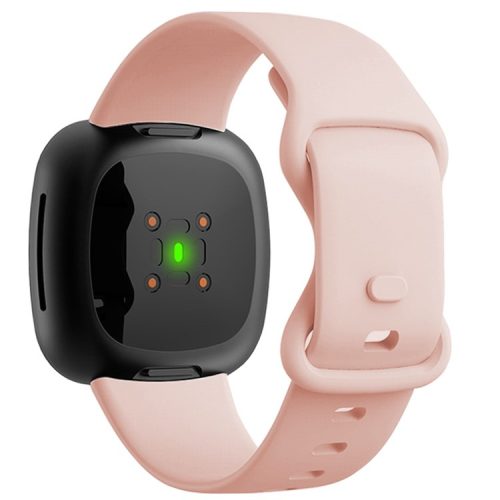 KALEBOL KLB-HDKGJ-001 For Fitbit Versa 3 / 4 / Sense / Sense 2 Silicone Watch Band, Size: S / M - Light Pink